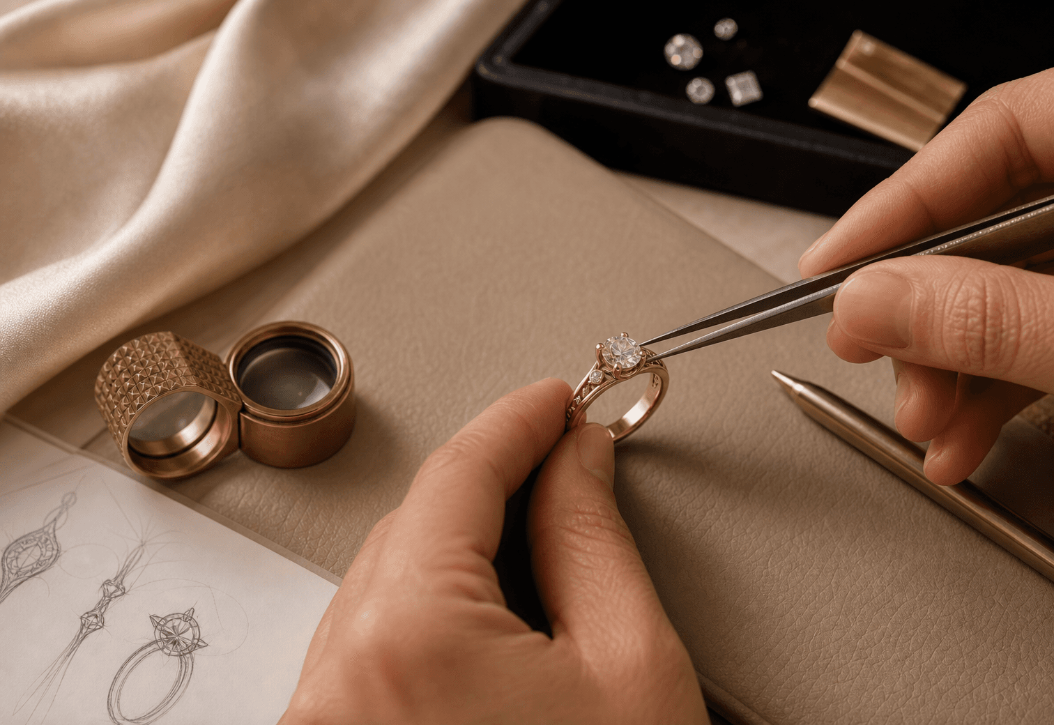 Stone set by hand
